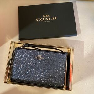 BRAND NEW - Never Used Coach Star Glitter Wristlet - Midnight Blue Color